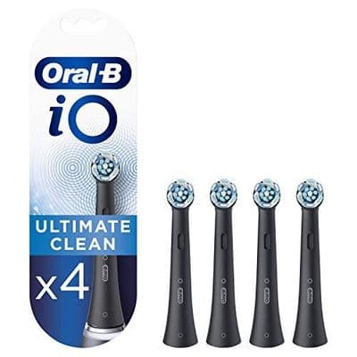 Oral-B IO Ultimate Clean Toothbrush Heads - Pack of 4 (Black)