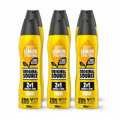 Original Source Lemon Tea Tree 2 in 1 Shower Foam 6 x 200ml