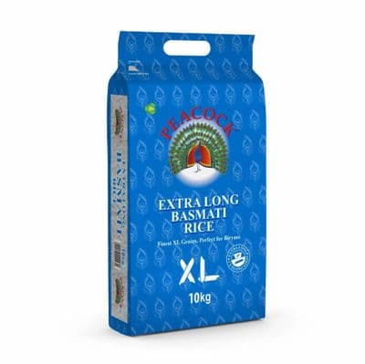 Peacock Extra Long Basmati Rice, 10kg Bag
