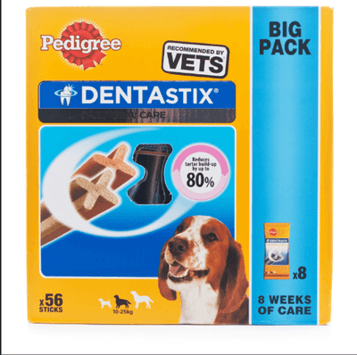 Pedigree Dentastix Medium Dog Dental Treats 10-25kg 56 Sticks