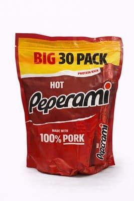 Peperami Hot Spicy Pork Sticks 30x20g 600g GF Meat Snack