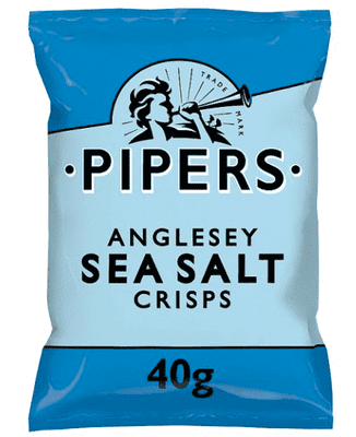 Pipers Anglesey Sea Salt Crisps 40g (Box of 24 bags)