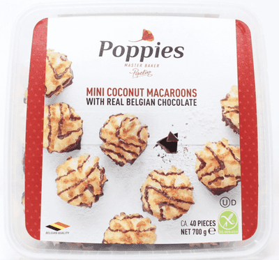 Poppies Mini Coconut Macaroons with Real Belgian Chocolate, 700g