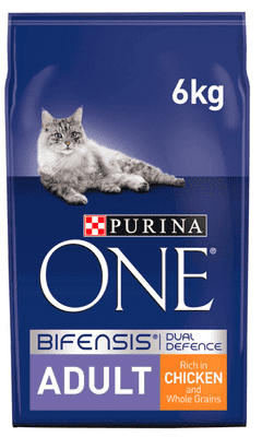 Purina ONE Adult Dry Cat Food, Chicken and Whole Grains 6kg