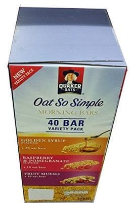 Quaker Oat So Simple Morning Bars Variety Pack of 40 Bars each 35gm