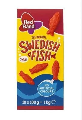 Red Band Swedish Fish Gummy Candy 10 x 100g Packs