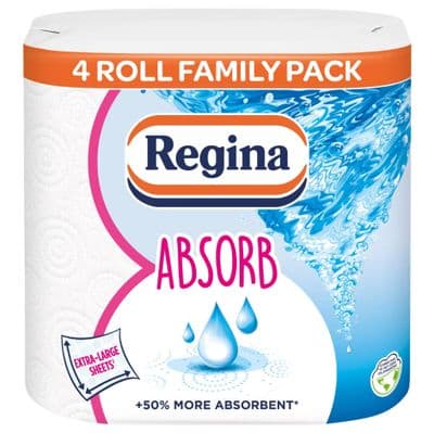 Regina Absorb Kitchen Towels 4 Rolls Family Pack