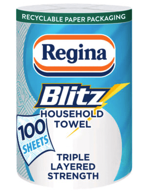 Regina Blitz Original 3-Ply Kitchen Roll, 6 x 100 Sheets