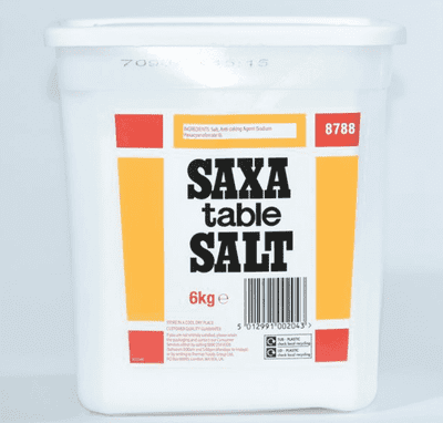 Saxa Table Salt 6kg Tub