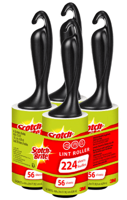 Scotch-Brite Lint Rollers, 4 x 56 Sheets