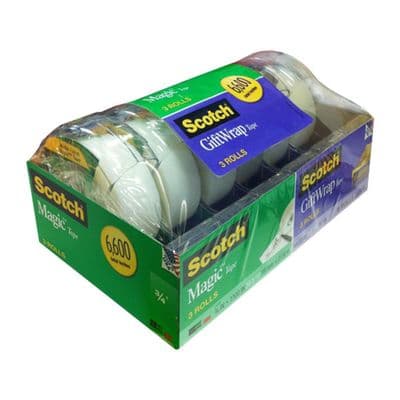 Scotch Magic Tape and GiftWrap Tape, 6 Rolls (3 of Each)