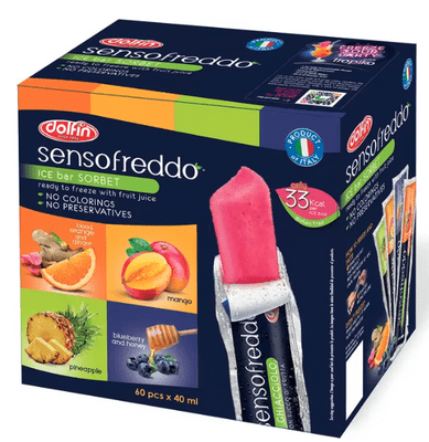 Sensofreddo Fruit Ice Lollies, Case of 60 x 40ml