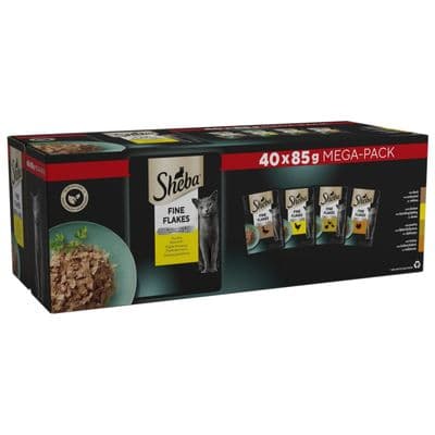 Sheba Fine Flakes in Jelly Poultry Cat Food 40x85g Multipack