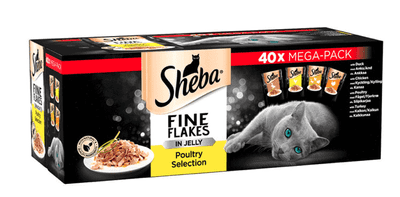 Sheba Poultry Selection Cat Food in Jelly 40 x 85g