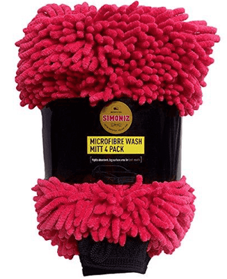 Simoniz Premium Microfibre Noodle Wash Mitts 4 Pack