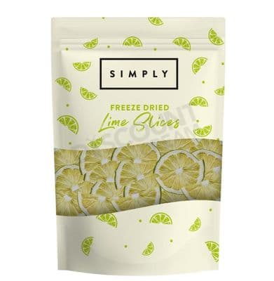 Simply Freeze-Dried Lime Slices, 100g Resealable Pouch
