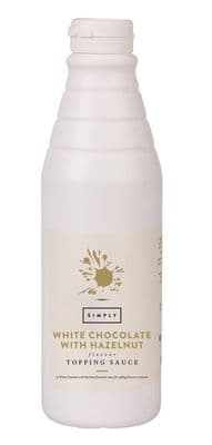 Simply White Chocolate & Hazelnut Topping Sauce, 1kg Bottle
