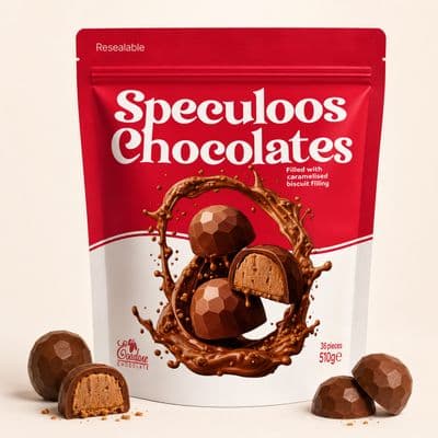 Speculoos Milk Chocolate Caramelised Biscuit Pralines, 36 Pieces, 510g
