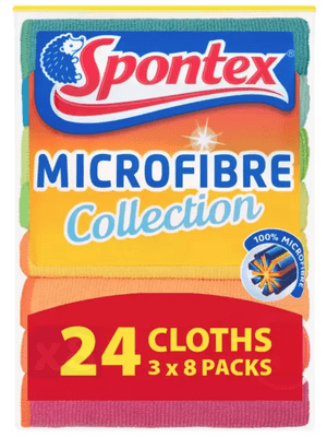 Spontex Multi-Purpose Microfibre Cloths, 24 Pack