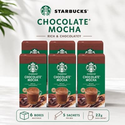 Starbucks Premium Instant Chocolate Mocha, 6 Packs of 5x22g Sachets