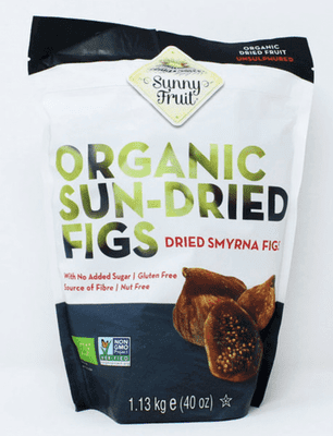 Sunny Fruit Organic Sun Dried Smyrna Figs Natural Juicy Gluten Free Pack 1.13kg