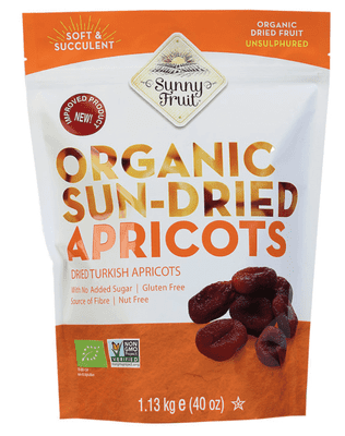 Sunny Fruit Organic Sun Dried Turkish Apricots Natural Juicy Tender Pack 1.13kg