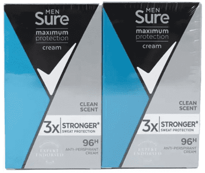 Sure Men Maximum Protection Anti-Perspirant Cream Deodorant 2 x 45ml