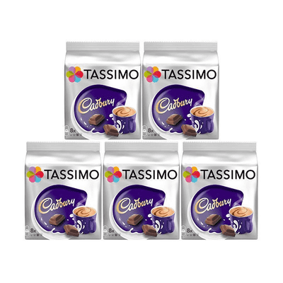 Tassimo Cadbury Hot Chocolate Pods (5 Packs of 8 Total of 40 Servings)