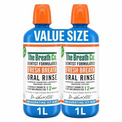The Breath Co. Icy Mint Mouthwash, 2 x 1L