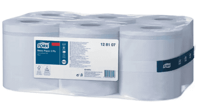 Tork Basic Centre Feed Paper in Blue 2ply 6 x 150m