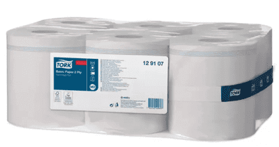 Tork Centre Feed in White Wiping Basic Paper Towel Roll 6 x 150m