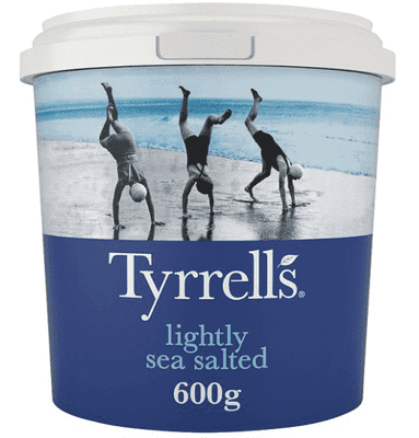 Tyrrells English Crisps Hand Cooked Lightly Sea Salted, 600g
