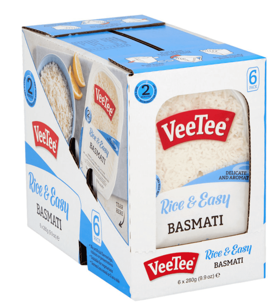 VeeTee - Basmati Rice - Microwavable Rice 280g Pack of 6
