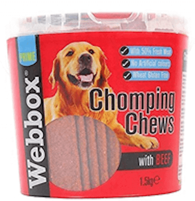 Webbox Chomping Chews with Beef 1.5kg Tub