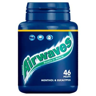 Wrigley's Airwaves Menthol & Eucalyptus Sugarfree Chewing Gum 46 Pellets Case of 6