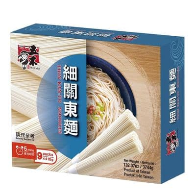 Wu Mu Thin Kan To Wheat Noodles, 9 x 416g Packs
