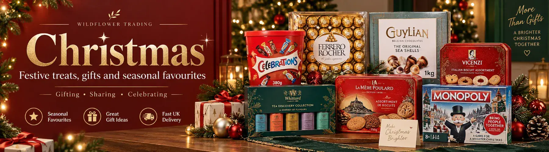 Christmas gifts, festive treats and seasonal favourites from Wildflower Trading Ltd