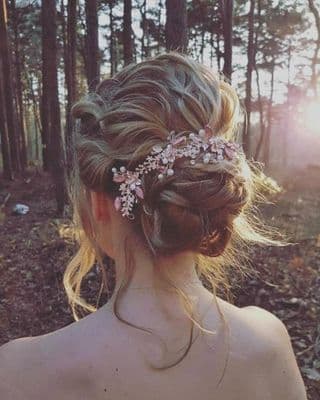 Aimee  Blush Rose Gold Hair Vine