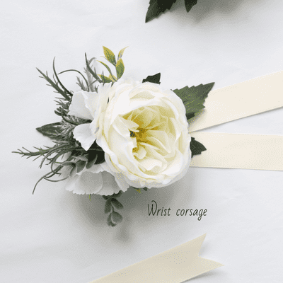 Alisa Peony Corsage - Thistle Blue Wedding Magnet Corsage - Scottish Flower Corsage