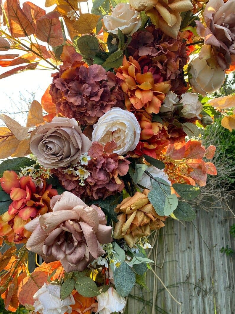 Amber Artificial Terracotta Burnt Orange Arch Arrangement
