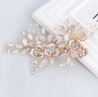 Annabelle Rose Gold Bridal Hair Clip