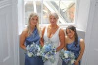 April Blue and White Artificial Bridal Bouquet – Spring Faux Wedding Flowerst
