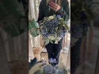 April Blue and White Artificial Bridal Bouquet – Spring Faux Wedding Flowerst