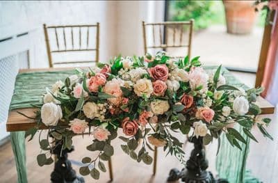 Artificial Blush Pink, Dusty Pink Top Table Flower Arrangement