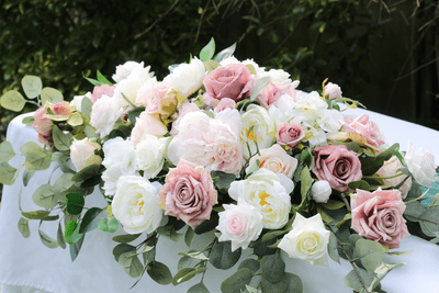 Artificial Blush Pink Floral Arrangement Table Centrepiece