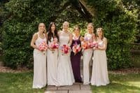 Artificial Bright Orange Pink Wedding Bouquet -  Bright Pink Blue Bridal Bouquet –