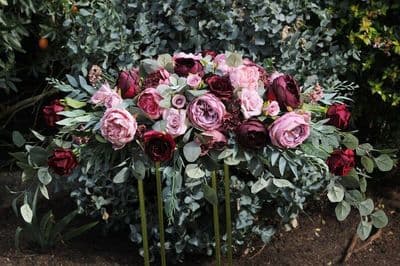 Artificial Burgundy Swag Arrangement