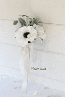 Artificial Dusty Blue Bridal Bouquet – Powder Blue, White Rose Wedding Flowers for Summer Bride