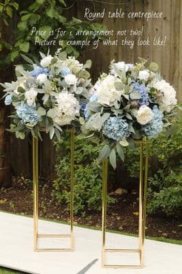 Artificial Dusty Blue Hydrangeas Table Centrepiece