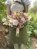 Artificial Dusty Pink and Mauve Bridal Bouquet – Artificial Blush Rose Wedding Flowers